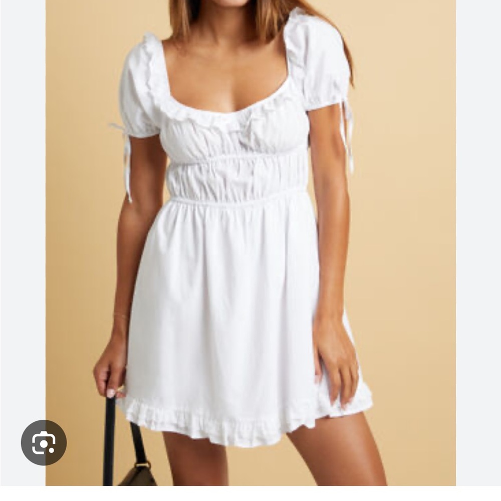 Pacsun White Puff Sleeve Mini Dress